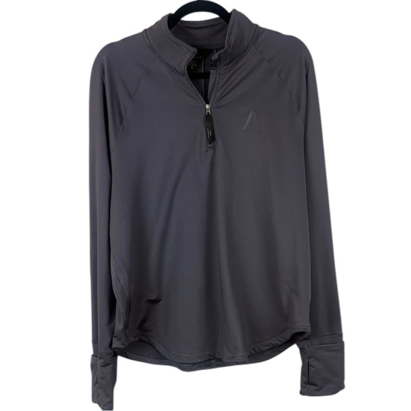 Athleta x Allyson Felix Heather Gray Quarter-Zip Long Sleeve Top Size XL - Picture 12 of 12